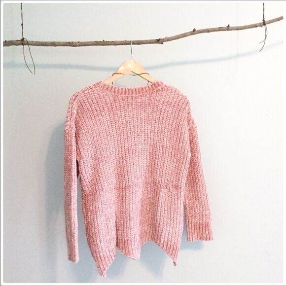 COPY - chunky Knit Chenille Sweater with Scalloped Hem - Picture 3 of 10